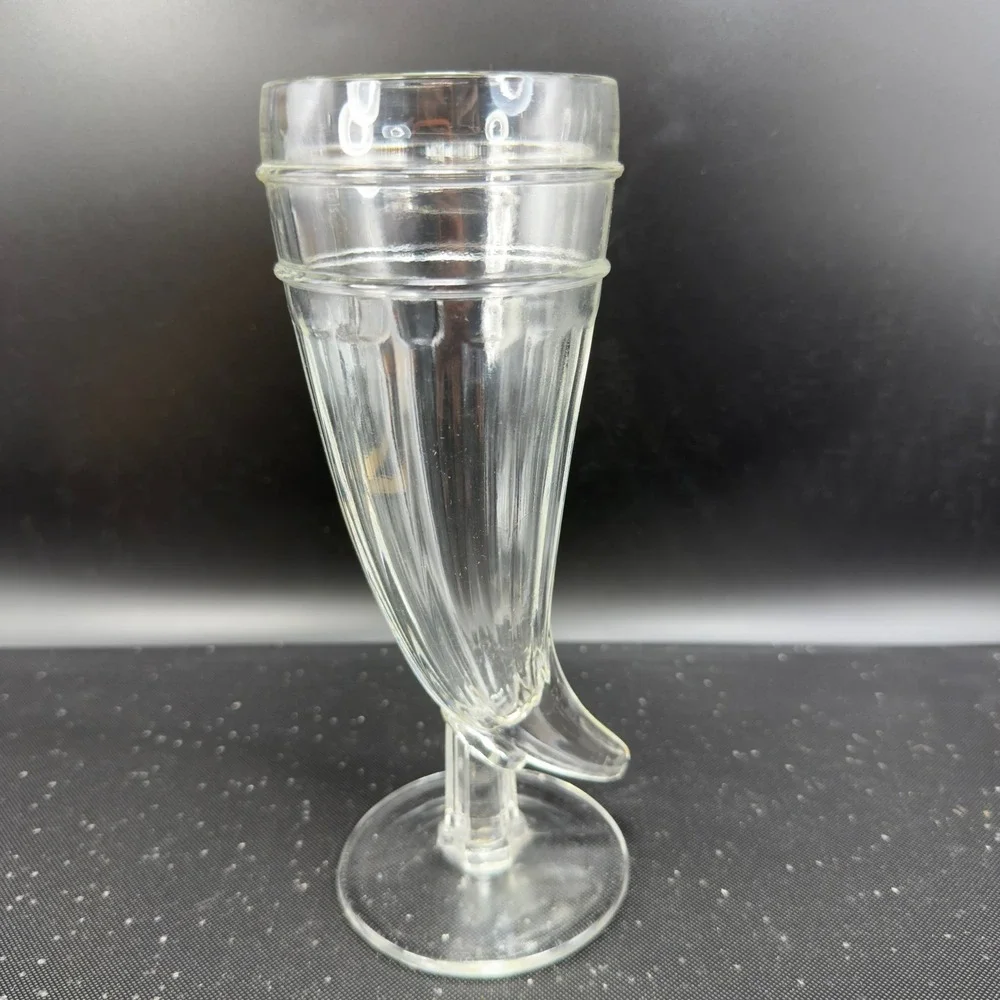 Indiana Glass‎ Cornucopia Horn of Plenty Footed Barware Glasses Cups set 2 VTG